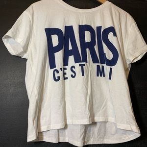 Zara ‘Paris’ white graphic tee